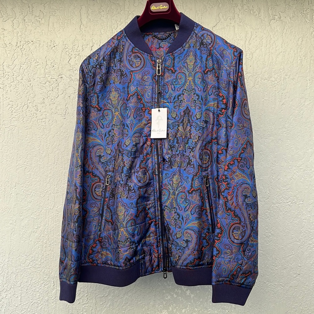 Robert Graham Ponta Delgado Blue Bomber Jacket